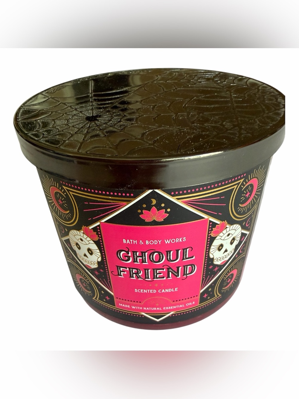 Bath & Body Works GHOUL FRIEND 3 Wick Candle BBW NEW Halloween Strawberry